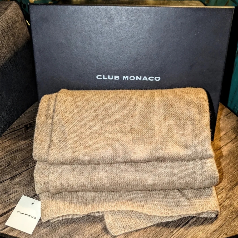 Club Monaco Adele Beige Cashmere Scarf
